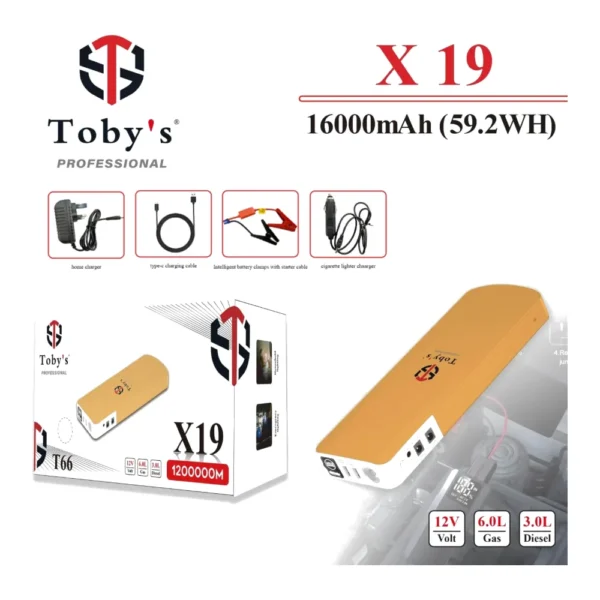 جهاز اشتراك سيارات ذكي وبوربانك Toby's X19 PRO بقوة 12 فولت لدعم محركات البنزين والديزل
